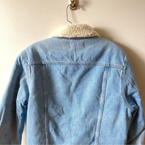 Denim Jacket Sherpa Madewell in Eaves Wash Men's XS - Picture 4 of 10
